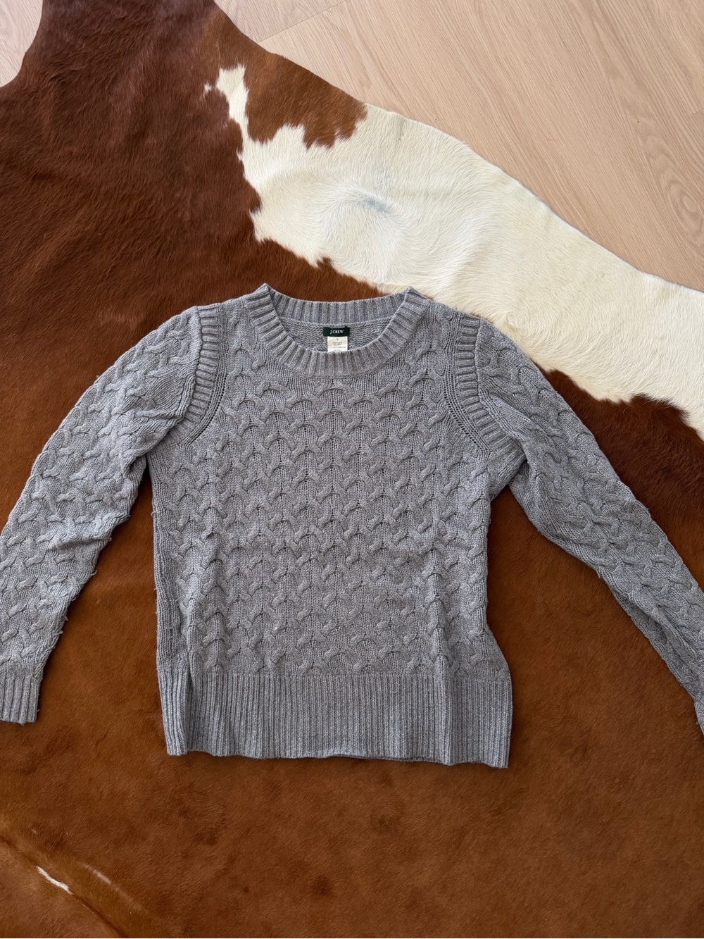 J.Crew gray cable knit sweater size S